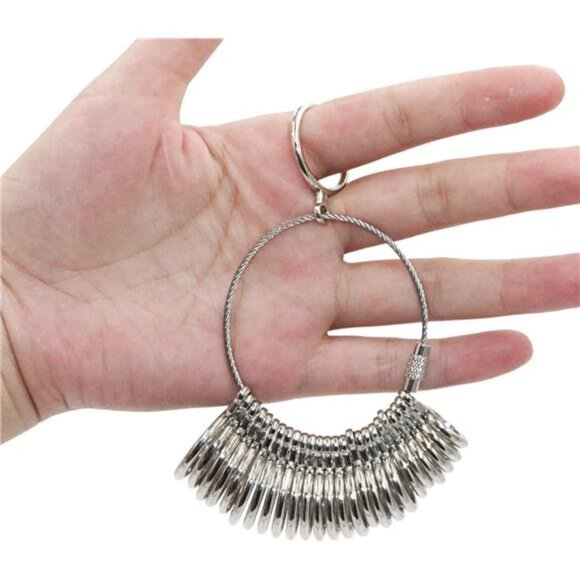 Rould Ring Mandrel Metal Ring Sizer Gauge Set with Jewelers Rubber - Picture 7 of 8